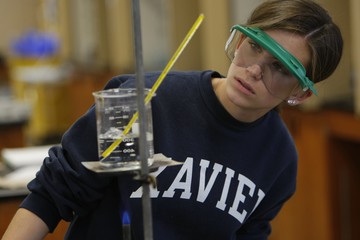 A student participates in scientific research.