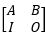 Matrix with A and B on top and I and O on bottom