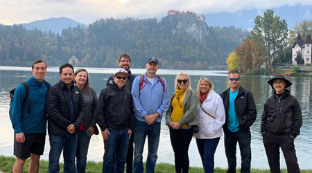 A group of MBA students during a trip to China