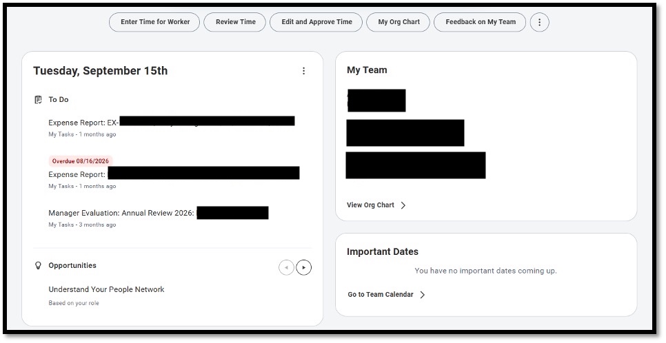 workday dashboard